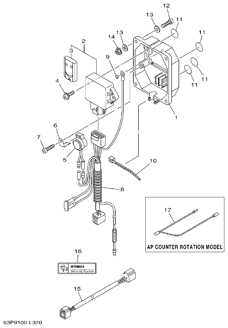 Yamaha F115B, FL115B, FL115BET OPTIONAL PARTS 5 parts diagram